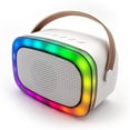 thumbnail image 3 of Zummy Portable Karaoke Bluetooth Speaker and Microphone with LED Light, White, 3 of 5