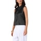 thumbnail image 4 of INSPIRAR CHIC Blusa de Satén para Mujer Elegante Sin Mangas con Pliegues Cuello Mock con Volantes Sólido Blusa de Trabajo Top de Seda L Negro, 4 of 6