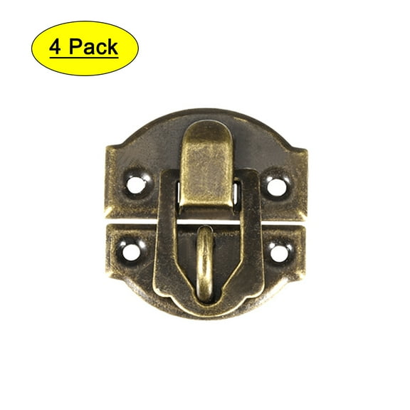Uxcell Box Latch, Small Size Decorative Hasp Jewellry cases Catch w Screws 4 pcs