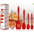 thumbnail image 1 of Juego de utensilios de cocina con espátulas de silicona y pastelería, 5 unidades, acero, 1 of 4