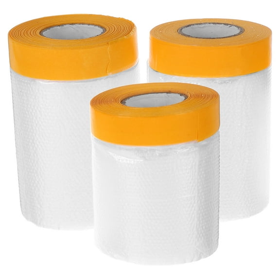 CIMAXIC Pre-Taped Adhesive Paint Protective Film Transparent Plastic Sheeting for Car Painting