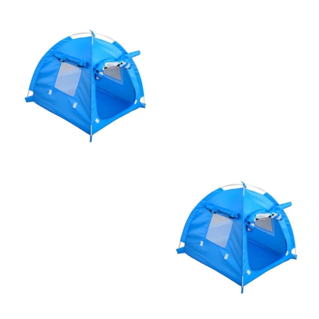 Methold tienda para mascotas al aire libre lavable jaula plegable para cachorros tela oxford impermeable nido perro gato casa interior para L/Azul 2Conjunto