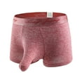 thumbnail image 2 of ZQUUVOU Men's Boxer Briefs Pouch Solid Color Elasticity Underwear (Red,S), 2 of 9