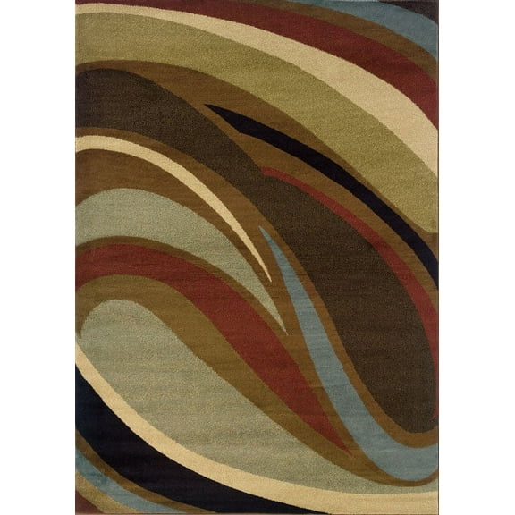 Oriental Weavers Hudson Area Rug 2666F Brown Stripes Swirls 1'10" x 7' 6" Rectangle