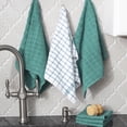 thumbnail image 5 of RITZ Terry Kitchen Towel and Dish Cloth, Set of 3 Towels and 3 Dish Cloths, Teal, 5 of 6