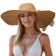 thumbnail image 1 of Floppy Big Beach Sombreros de Paja para Mujer Plegable Verano ala Ancha Sombrero para el Sol Plegable Sombrero de Paja de Viaje para Mujer Sombrero Fedora, 1 of 5