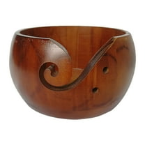 Wooden Woven Bowl E, Yarn Bowl Organizer Wood Storage Portable Holder Handmade for Knitting Crochet