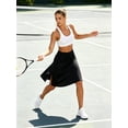 thumbnail image 6 of DENTOYOU Skirts for Women Knee Length Skort Zipper Pockets Women's High Waist Casual Athletic Golfs Tennis Skirt UV Protection Black L, 6 of 6