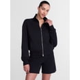 thumbnail image 2 of Athletic Works Women's Cropped Fleece Bomber Jacket with Long Sleeves, Sizes XS-XXL, 2 of 7