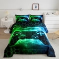 thumbnail image 2 of Green Gamer Bedding Set,Honeycomb Gaming Comforter Set Lightning Gamepad Comforter Game Room Decor Duvet Set Decor Quilt Set Bedding Collection, 2 of 7