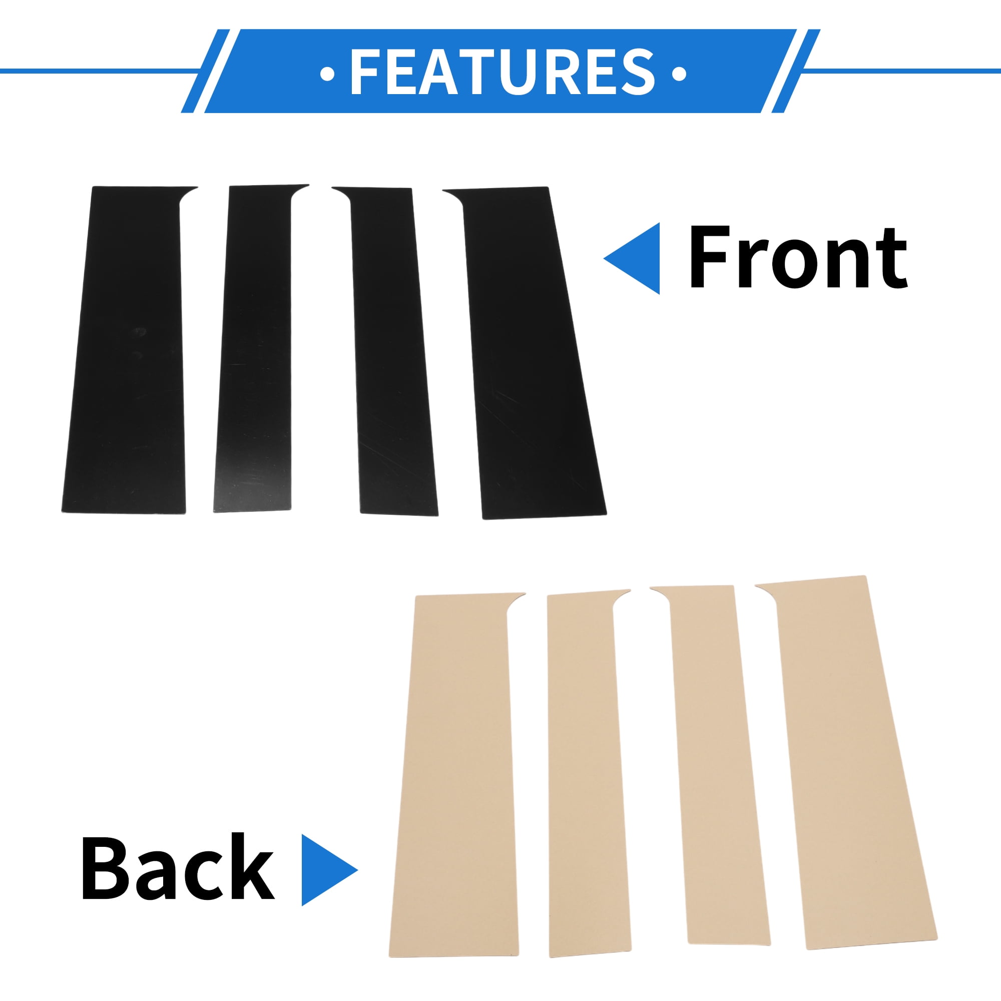 Unique Bargains 4Pcs Plastic Window Trim For Chevy Colorado 2015-2020 Black