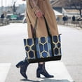 thumbnail image 4 of FORMRS Canvas Laptop Tote Bag for Women with 15.6" Computer Compartments Shoulder Handbag, Blue Hexagon Pattern, 4 of 7