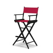 Telescope Casual World Famous Bar Height Director Chair With Black Finish and Red Fabric