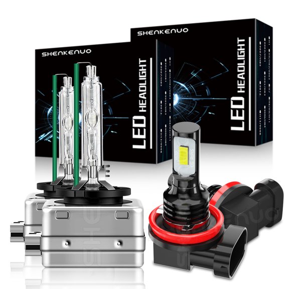 For 2012-2017 Ford Mustang Xenon light Bulbs D3S High Low Beam H11 Fog Lights 4x Bulbs Combo