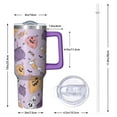 thumbnail image 2 of 40oz Halloween Tumbler with Straw and Lid Skeleton Bat Travel Coffee Tumbler Cup with Handle for Halloween Birthday Gifts, 2 of 5