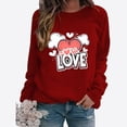 thumbnail image 1 of Meichang T-Shirts de la Saint-Valentin pour Femmes Imprimé Cœur Manches Longues Col Rond Décontracté Coupe Ample Cadeaux de la Saint-Valentin pour Femmes, 1 of 3