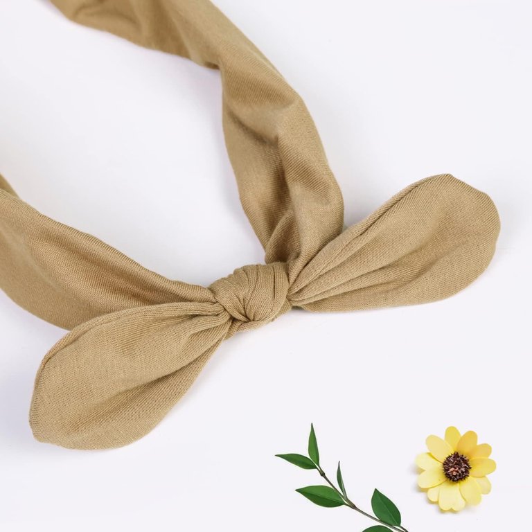12 Pack Bow Headbands Elastic Knot Headwrap Cute Hair Accessories Baby Girl Headbands | Floral Tropical Patterned Knot Bow  main image 3