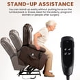 thumbnail image 6 of Dual Motor Power Lift Recliner Chair for Elderly, Infinite Position Lay Flat Lift Chair with Heat and Massage, Extended Footrest, USB Ports, Lumbar Pillow, Cup Holders, Brown, 6 of 10