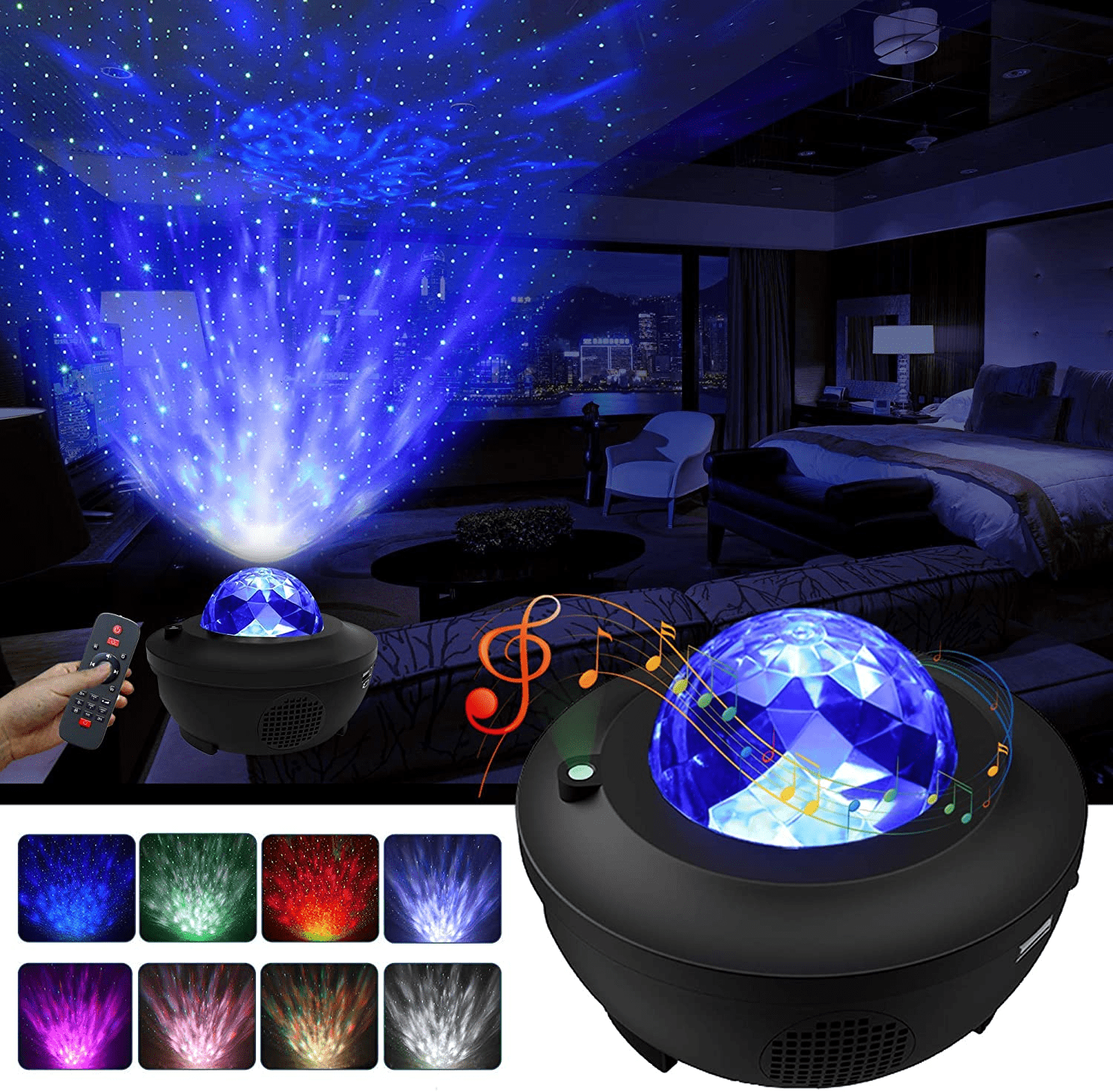 Night Light Projector 3 in 1 Galaxy Projector Star Projector w/LED