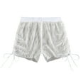 thumbnail image 4 of Rigardu swim shorts women Wrap Mesh Women Beach Bikini Wraps Ruffle Shorts Cover Up Ups Pants Cover Up Cover Drawstring Beach Side for Swimwear Bikinis Set White + 5XL, 4 of 8