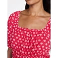 thumbnail image 5 of Time and Tru Women's Puff Sleeve Square Neck Top, Sizes XS-XXXL, 5 of 6