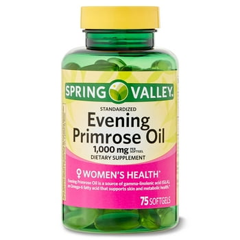 Spring Valley Women's  Evening Primrose Oil Softgels, 1000mg, 75 Count