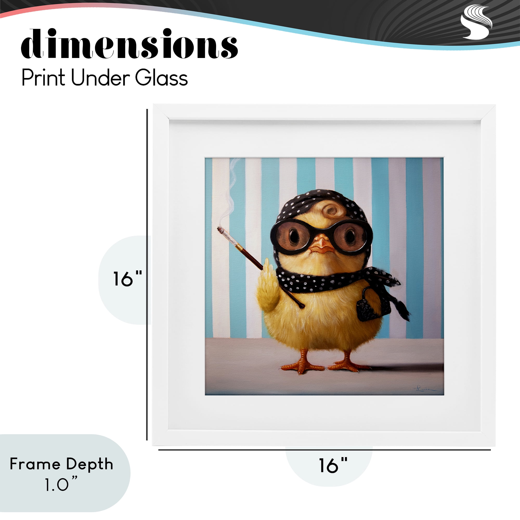 Stupell Industries Audrey Henburn Famous Chick White Framed Print Under Glass, design by Lucia Heffernan