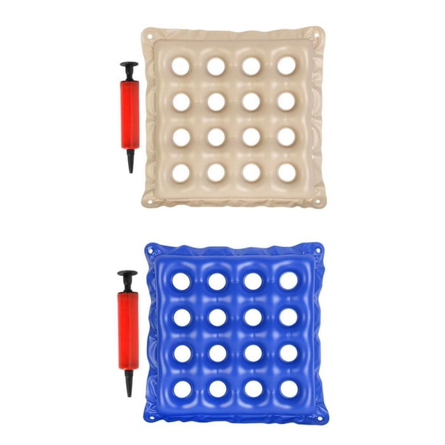 Almohada inflable de 2 piezas, 16 orificios, cómoda para adultos con carrito de oficina Baoblaze cojín del asiento