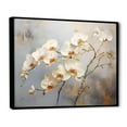 thumbnail image 2 of Designart "Minimalist Beige And Gold Orchids III" Orchids Floater Framed Wall Art Prints, 2 of 5