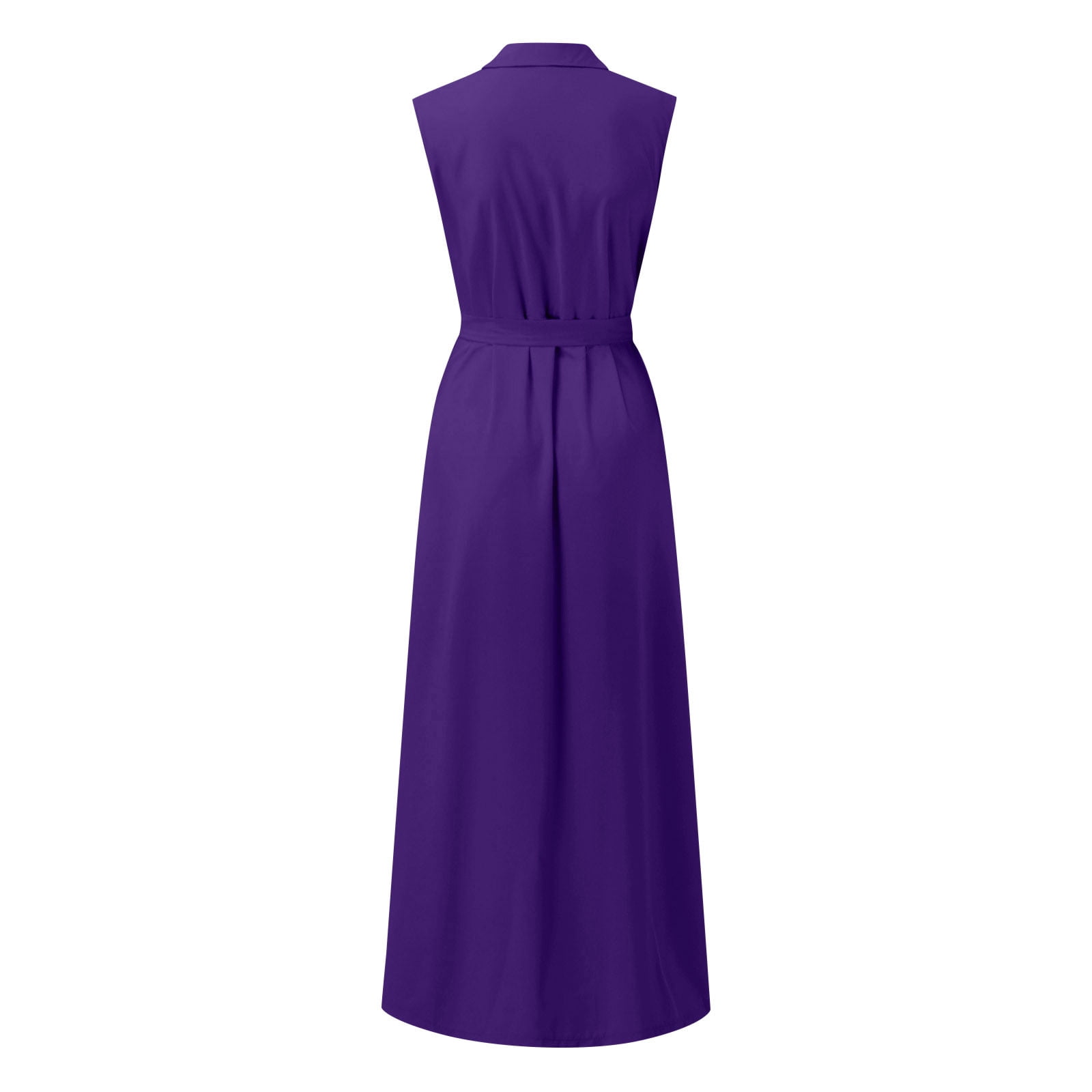 ZHOGXU Women's Dress Sleeveless V Neck Solid Color Lace Up Fashion Comfortable Workout Sport Athletic Dresses With Pocket For Casual Daily Wear,Purple,M