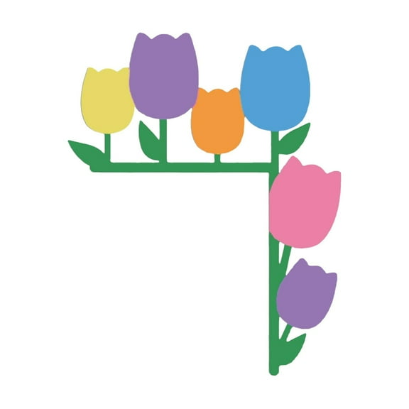 2PC Easter Tulip Door Corner Decoration Wooden Door Topper Decor for Bedroom Living Room