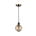 thumbnail image 5 of Artcraft Lighting Ac11870 Gem 6" Wide Mini Pendant - Black / Brushed Brass / Amber, 5 of 10