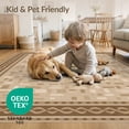 thumbnail image 4 of ODIKA 2'x3' Beige Geometric Mosaic Traditional Border Washable Doormat Intricate Rectangular Tile Motifs With Classic Diamond Chain Framework for Entryway, Kitchen, Laundry Room, Non-Slip, Low Pile, 4 of 7