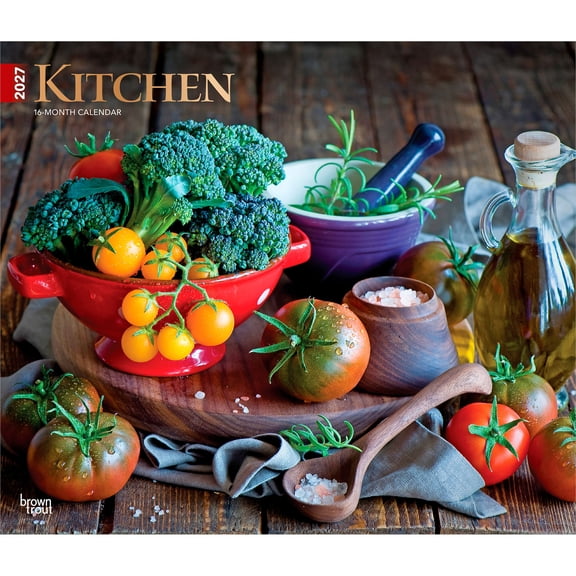 Kitchen | 2027 14x24" (Hanging) Wall Calendar | Foil Stamped Cover | Plastic-Free