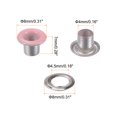 thumbnail image 2 of Unique Bargains 100 Pcs Œillets 1/6 Pouce (4mm) Trou d'Identification Métal Auto-Adhésif avec Rondelles pour Cuir Rose, 2 of 7