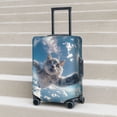 thumbnail image 5 of Skydiving Cat Fisheye View Luggage Cover Anti Scratch, Elastic Suitcase Protector Suitcase Covers for Luggage Fits 18-32 Inch Luggage, 5 of 5