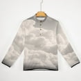 thumbnail image 5 of Cloudy Sky Texture Men's Stand Collar Sweater Long Sleeve Clothing Loose Fit Sports Sweater, 5 of 8