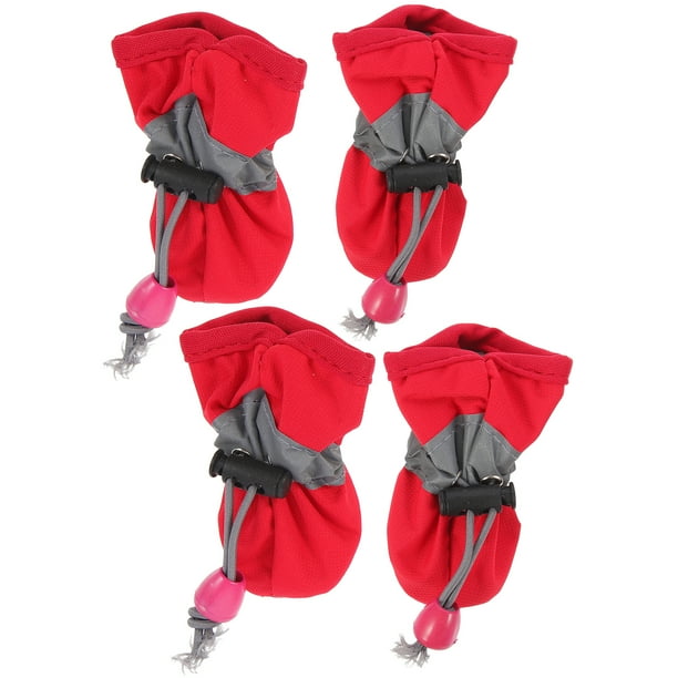 4 botas para mascotas, impermeables, para exteriores, antideslizantes, protectores de pies