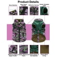thumbnail image 6 of Small Dog Jacket with Harness,Pet Coat Cold Weather Warm Vest Jacket,Dog Waterproof Windproof Cotton Costume for Puppy Small Medium Dogs Purple Camouflage S, 6 of 7