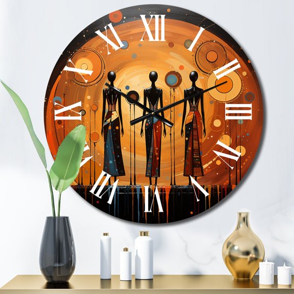 Designart "Soulful African American Art II" African American Oversized Wall Clock