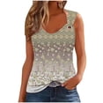 thumbnail image 2 of Summer Savings Clearance!GaThRRgYP Spring Tops for Women 2025,Women Tops Summer T-Shirts,Women's Printed Round Neck Casual Printed Sleeveless Suspender Top Khaki L, 2 of 4