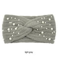 thumbnail image 2 of Sonducket Manténgase abrigado con estilo, cómodo calentador de orejas, diadema de invierno, diademas cruzadas de punto Nueva Perla, portátil Accesorios de disfraces gris claro, 2 of 6