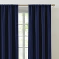 thumbnail image 4 of Truly Soft Everyday 100% Microfiber Polyester Navy 2-Piece 50x84 Window Curtains with Rod Pocket, Solid Casual themed, Adult Bedding, OEKO-TEX Certified, 4 of 8