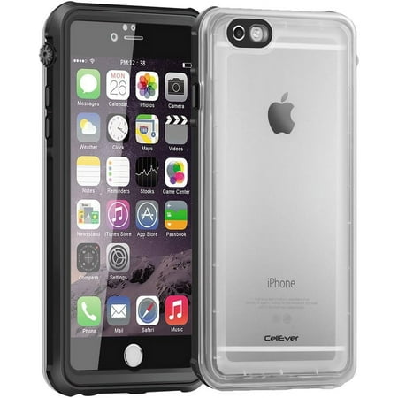 CellEver Waterproof Case For iPhone SE 2020 / iPhone 8 / iPhone 7 Waterproof Swimming Shockproof Dirt Proof Case Cover - Clear Black