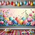 thumbnail image 5 of Easter Celebration Floral Egg Basket Backdrop Banner Spring Decorations Photography Props Party Supplies Event Decor Background, 5 of 7