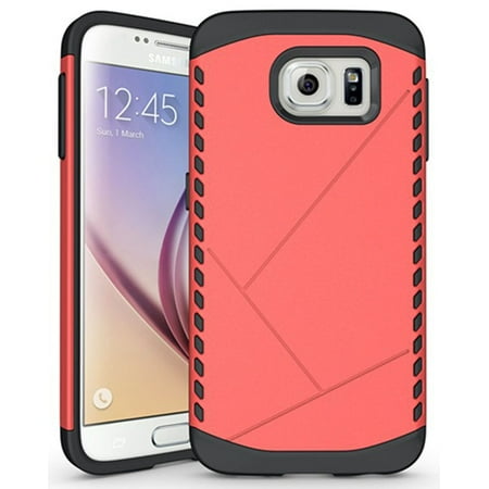 GALAXY S6 CASE, NAKEDCELLPHONE'S ROSE RED TOUGH SHIELD RUGGED ANTI-SHOCK TPU RUBBER HARD CASE COVER FOR SAMSUNG GALAXY S6 PHONE (SM-G920 Verizon AT&T Sprint T-Mobile Cricket US Cellular Boost