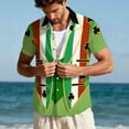 thumbnail image 6 of SGFCWSX Men's St. Patrick's Day Short Sleeve Shirt Tuxedo Shamrock Print Button Down Party Costume Shirt Green Size XL, 6 of 9