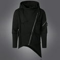 thumbnail image 6 of Fesfesfes Hoodie Tops for Men Men Casual Solid Dark Style Long Sleeve Zipper Hooded Pullover Sweatshirt Under $10, 6 of 9