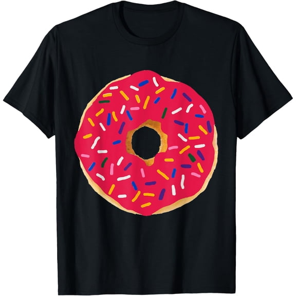 Pink Donut Costume Funny Food Couples Halloween Party Idea T-Shirt