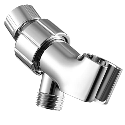 Shower Head Holder for Handheld Shower Head,Adjustable Shower Arm Mount for Connecting Shower Arm and Shower Hose,1/2 Inch IPS Female Inlet and Male Outlet,Chrome Finish